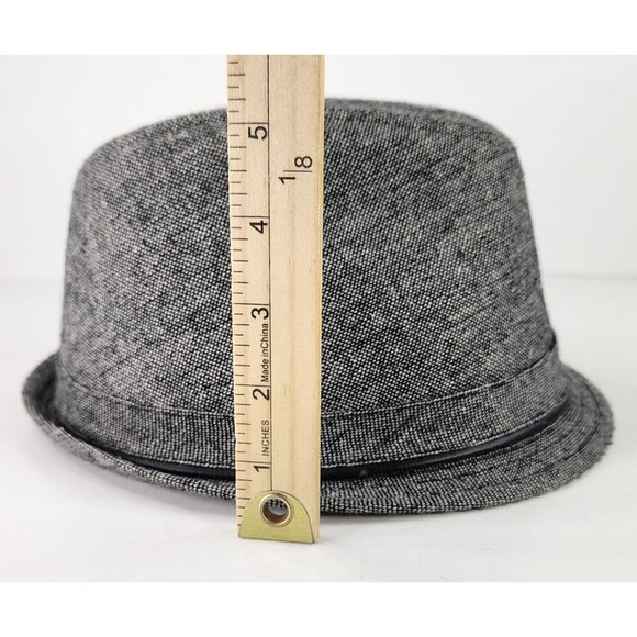 Womens Fedora Hat L/XL Gray Black Short Brim Classic Grandpa Core Unisex - Picture 12 of 12